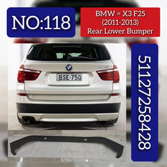 Rear Lower Bumper 51127258428 Compatible With BMW X3 F25 (2011-13) Tag No.118