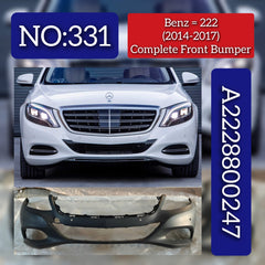 Front Bumper A2228800247 Compatible With MERCEDES-BENZ S-CLASS (W222, V222, X222) 2014-2017 Tag No.331