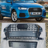 Show Grill 8U0853651M & LICENCE PLATE 8U087285P Compatible With AUDI Q3 (2016-2019)