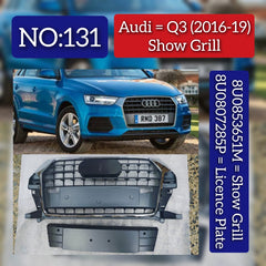 Show Grill 8U0853651M & LICENCE PLATE 8U087285P Compatible With AUDI Q3 (2016-2019)