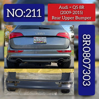 Rear Bumper 8R0807303 8R0807303GRU Compatible With AUDI Q5 (8RB) (2009-2015) Tag No.211