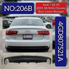 Rear Lower Bumper Spoiler 4GD807521A Compatible With AUDI A6 C7 (4G2, 4GC) | A6 / S6 & A6 C7 Avant (4G5, 4GD) | A6 / S6
