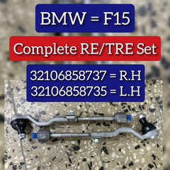 Front Steering Tie Rod End Head Assembly (Rack End & Tie Rod End) Right & Left Set 32106858735 32106858737 Compatible With BMW X5 (F15, F85) & X6 (F16, F86)