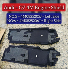 Engine Shield Left Side 4M0825205J & Right Side 4M0825206J Compatible With AUDI Q7 4M Tag No. 5 And 6