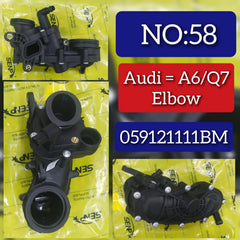 Engine Coolant Thermostat Housing 059121111BM 059121111AQ 059121111BG 059121111BK 059121111CF 059121111CR Compatible With AUDI A6 Q7 Tag No.58