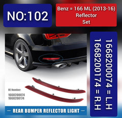 Rear Bumper Reflector Compatible With MERCEDES-BENZ GLE Coupe C292 & M-CLASS W166 Rear Bumper Reflector Left 1668200074 & Right 1668200174 Tag-RB-102