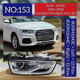 Headlight Headlamp Left 8U0941043C & Right 8U0941044C (With Blaster) Compatible With AUDI Q3 2016-2018