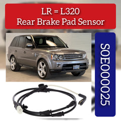 Rear Brake Pad Wear Sensor S0E000025 Compatible With LAND ROVER RANGE ROVER SPORT I L320 & JAGUAR XF