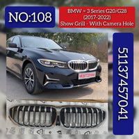 Front Bumper Show Grill With Camera Hole 51137457041 Compatible With BMW 3 Series G20 Tag No.108
