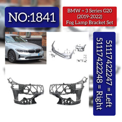 Fog Lamp Bracket Left 51117422247 Right 51117422248 Compatible with BMW 3 Series G20 (2019-2022) Tag No.1841