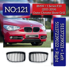 Front Bumper Grille (Half Chrome) Left 51137239021 Right 51137239022 Compatible With BMW 1 Series F20