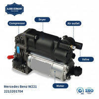 Air Suspension Compressor Pump 2213201604 2213200904 2213200304 2213200704 2213201704 Compatible With MERCEDES-BENZ S-CLASS W221, V221