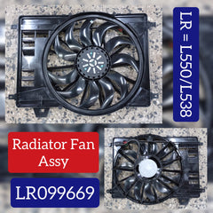 Engine Radiator Cooling Fan Assembly LR099669 Compatible With LAND ROVER DISCOVERY SPORT (L550) RANGE ROVER EVOQUE (L538)