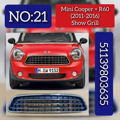Front Show Grill Chrome 51139803635 Compatible With MINI COUNTRYMAN (R60) | (2011-2016) Tag No.21