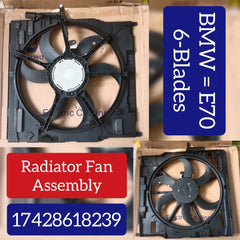 Engine Radiator Cooling Fan Assembly (6 Blades) 17428618239 17427616102 17427598739 Compatible With BMW X5 (E70)