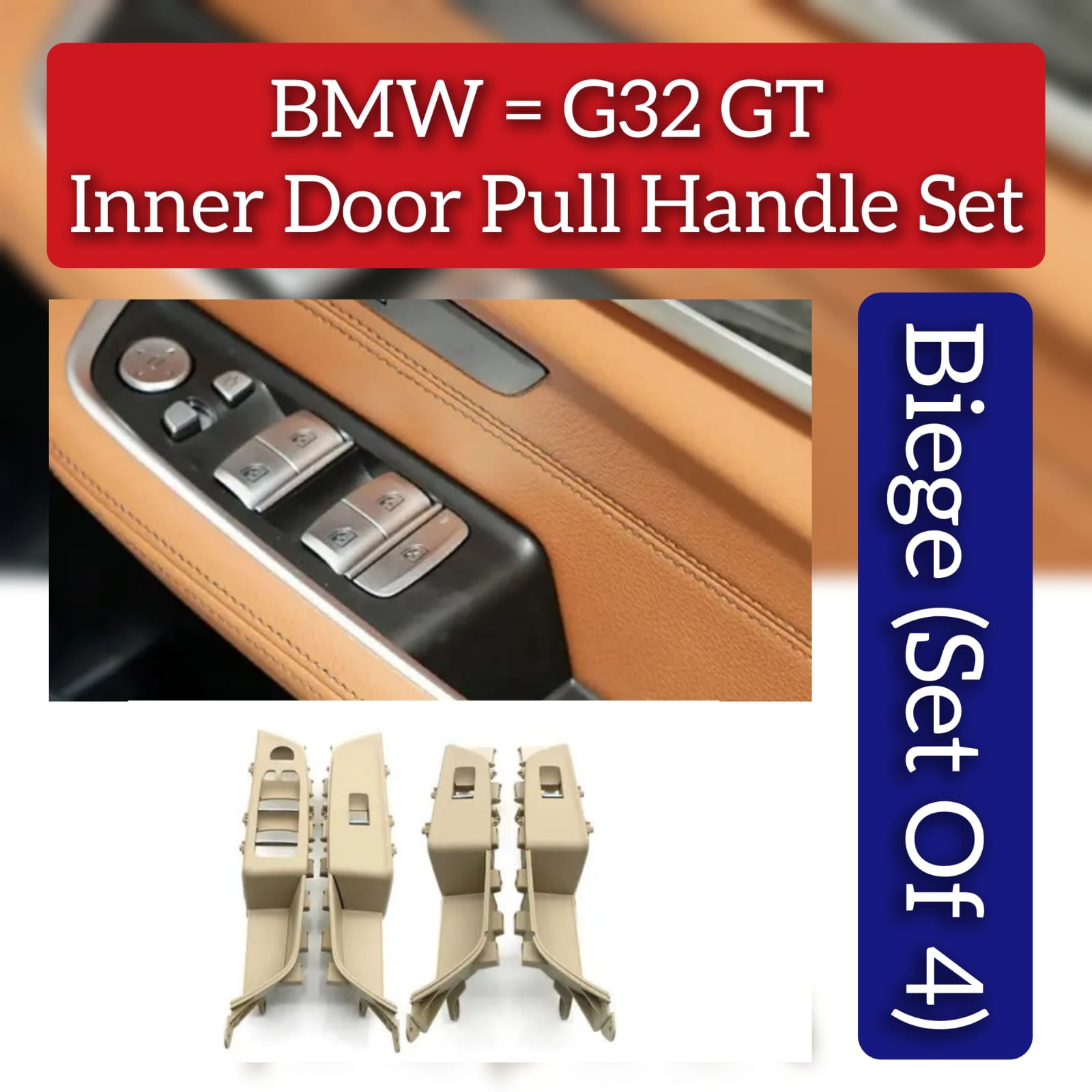 BMW 6 Series GT G32 inner handle set and switch panel OEM 51417466313 51417466306 51417466769 51417466770 – luxury interior door upgrade 2017–2023