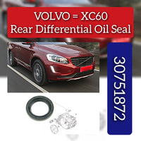Oil Cooler Rear Differential Oil Seal 30751872 Compatible With Volvo XC60 I SUV (156)
