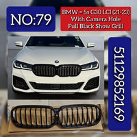 Full Black Show Grill With Camera Hole 51129852169 Compatible With BMW 5s G30 LCI (2021-2023) Tag No.79