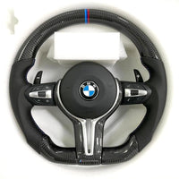 Carbon Fiber Steering Wheel With Air Bag (Big Hole) Compatible with BMW 5 Series F10