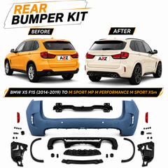 Rear Bumper Body Kit Compatible With BMW X5 F15 (2014-2019) Upgrade To M Sport Mp M Performance M Sport X5m (Shipping Cost Not Included In Price)