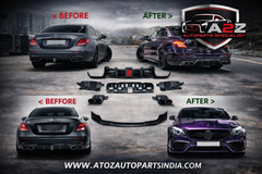 A To Z Compatible With Mercedes Benz E Class W213 (2016-2019) Amg E63 Car Upgrade To E63 Amg Brabus Bbs Body Kit Front After Lip Diffuser Exhaust Tips Fog Gril Cover CC-8914 (Shipping Cost Not Included In Price)