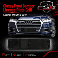 Glossy Front Bumper Licence Plate Grill 4M0807287BRN4 Compatible With Audi Q7 4M (2016-2019) Tag No.179