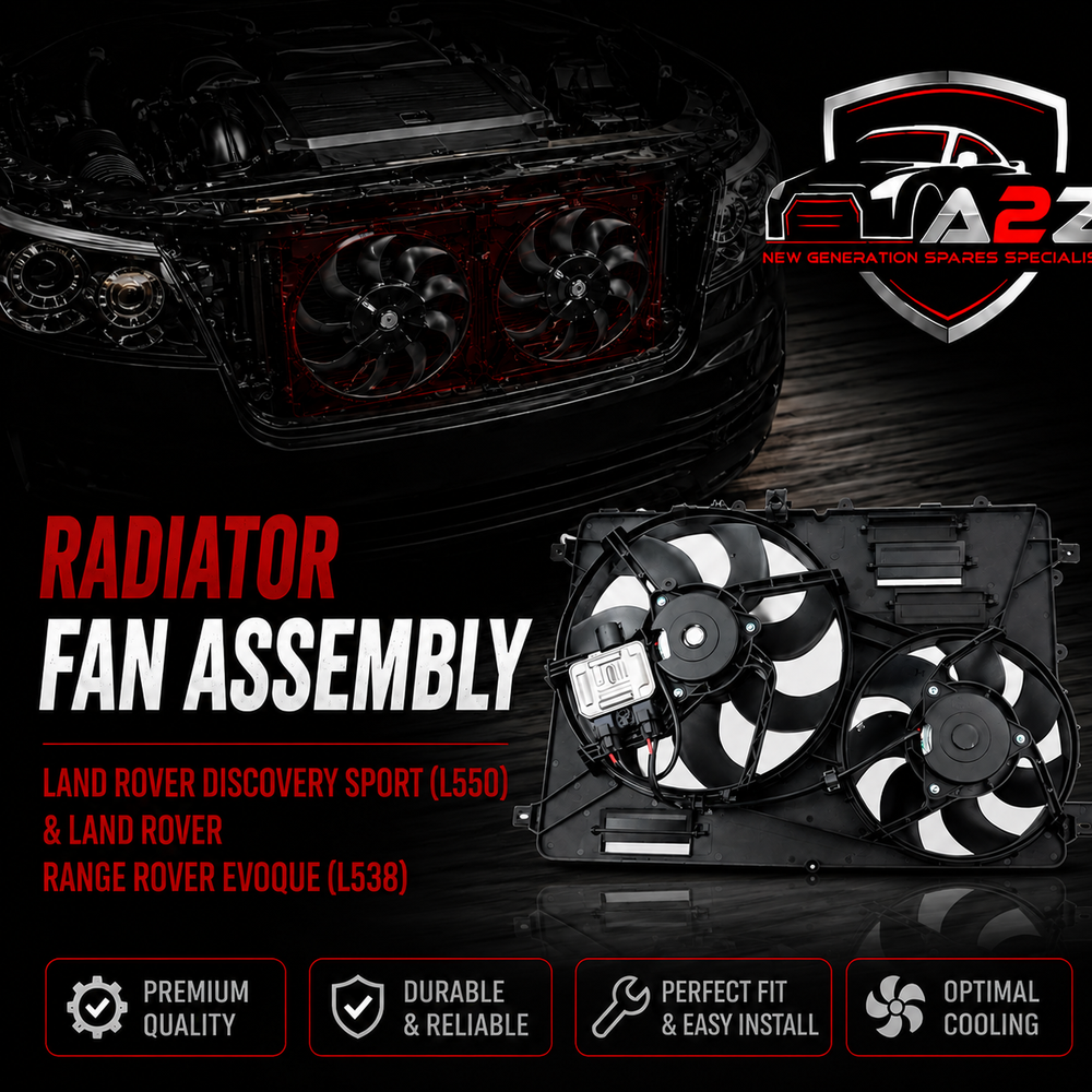 Radiator Fan Assembly LR044833 LR100366 Compatible With Land Rover Discovery Sport (L550) & Land Rover Range Rover Evoque (L538)