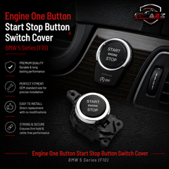 Engine One Button Start Stop Button Switch Cover 61319153832 61319153832-1 9153832-A Compatible with BMW 5 Series (F10) & 7 Series (F01, F02, F03, F04)