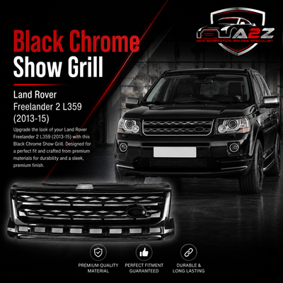 Black Chrome Show Grill Compatible With Land Rover Freelander 2 L359 (2013-15) Tag 17