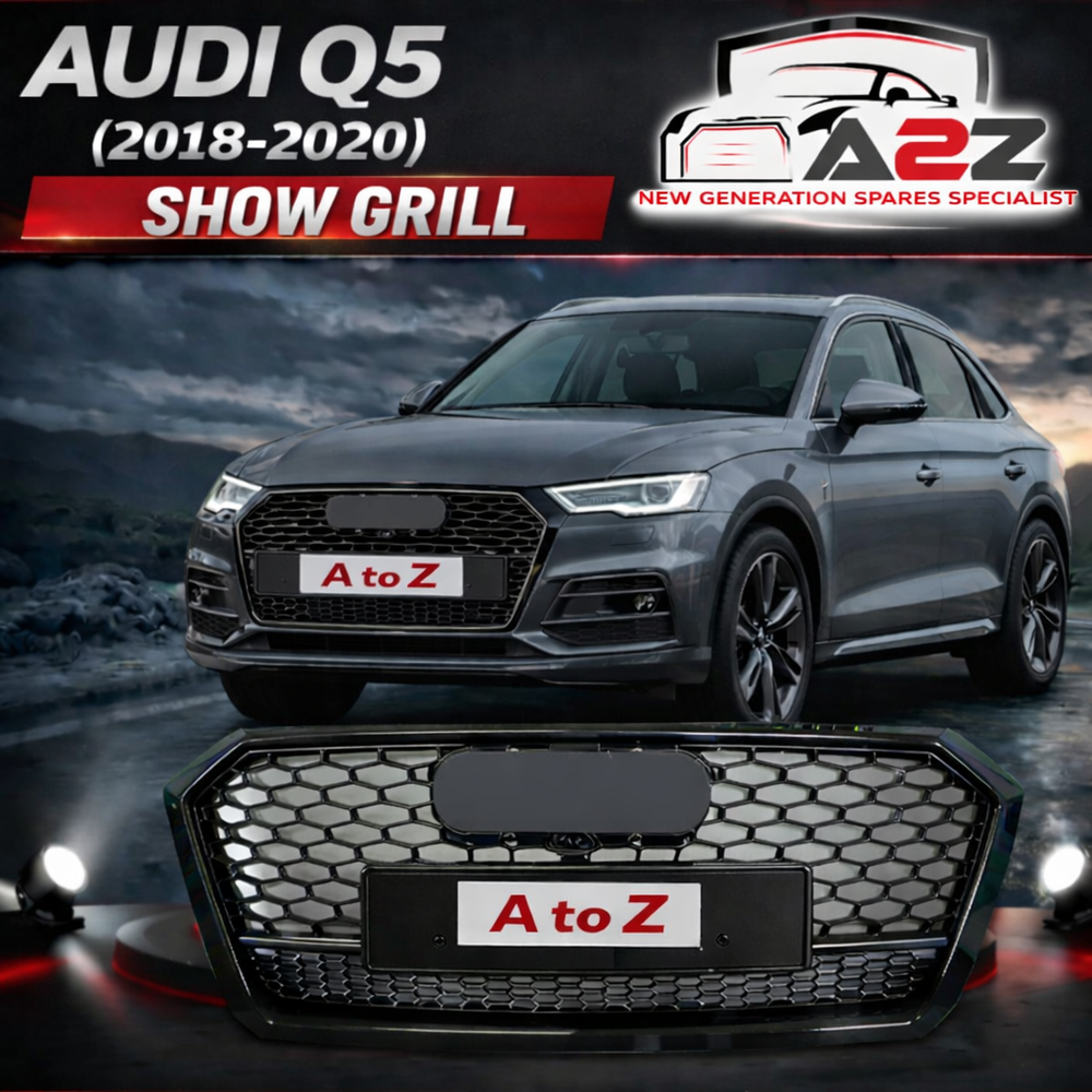 RSQ5 Full Black Honeycomb Show Grill Compatible With Audi Q5 (2018-2020) Tag No.153