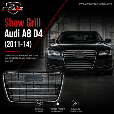 Show Grill Compatible With Audi A8 D4(2011-14) Original Silver Chrome