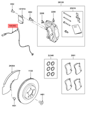 Front Brake Pad Wear Sensor LR033275 Compatible With LAND ROVER RANGE ROVER IV L405 & RANGE ROVER SPORT I L320