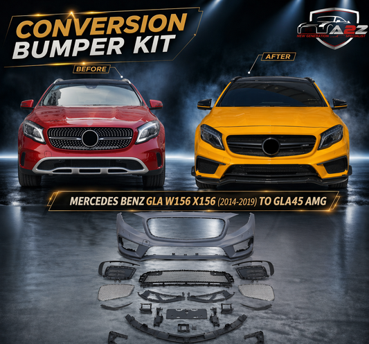 A To Z Compatible With Mercedes Benz Gla W156 X156 (2014-2019) Upgrade Facelift Convert To Gla45 Amg Front Rear Body Kit Bumper Exhaust Tip Diffuser Grill CC-9667 (Shipping Cost Not Included In Price)