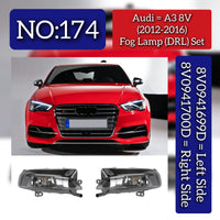 Fog Lamp (DRL) Left 8V0941699D & Right 8V0941700D Compatible With Audi A3 (8V) (2012-2016) Tag No.174