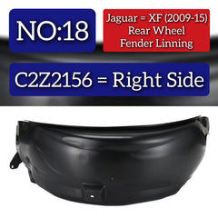 Rear Wheel Right Fender Liner C2Z2156 Compatible With Jaguar XF (2009-2015) Tag No.18