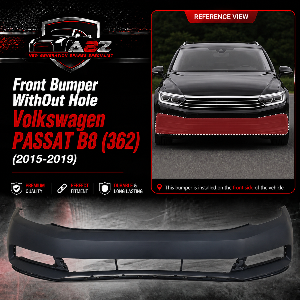 Front Bumper WithOut Hole 3G0807221 Compatible With Volkswagen PASSAT B8 (362) Tag No.132B