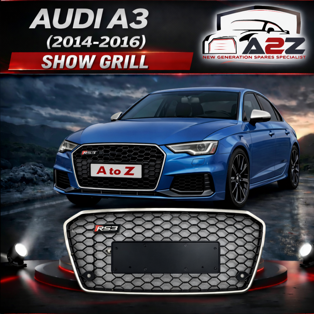 RS3 Full Black Honeycomb Show grill Compatible With Audi A3(2014-16) Tag No.92