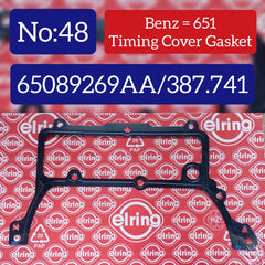 Timing Cover Gasket (Cylinder Head) 387.741 65089269AA Compatible With MERCEDES-BENZ A-CLASS (W176) B-CLASS Sports (W246, W242) C-CLASS (W204, W205) CLA Coupe/CLS (C117, C218) E-CLASS (W212) GLA/GLC/GLE (X156, X253, W166) M-CLASS (W166) Tag No.48