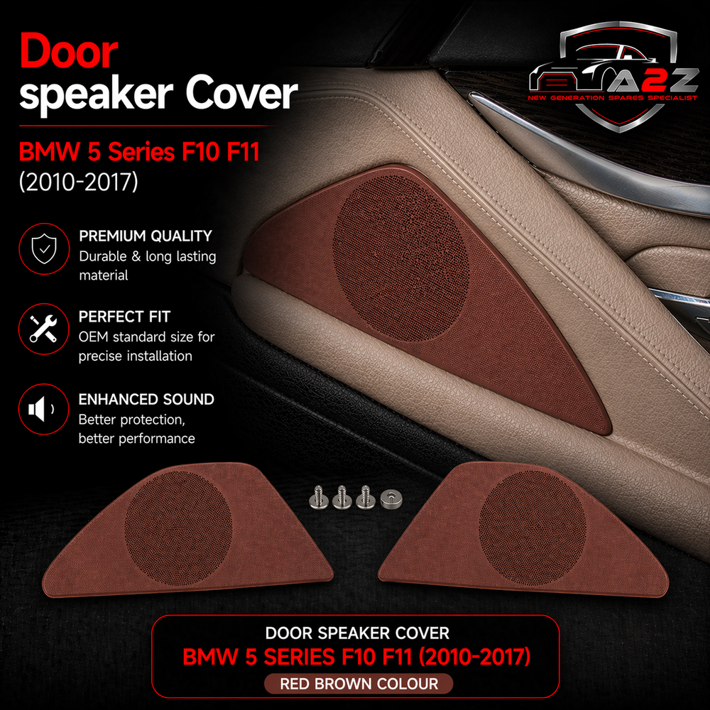 Rear Left Door Speaker Cover Red Brown 51427261965 Compatible With BMW 5 Series F10 F11