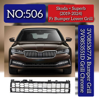 Front Bumper Lower Grill With Chrome 3V0853677A 3V0853551D Compatible With Skoda Superb (2019-2024) Tag No.506