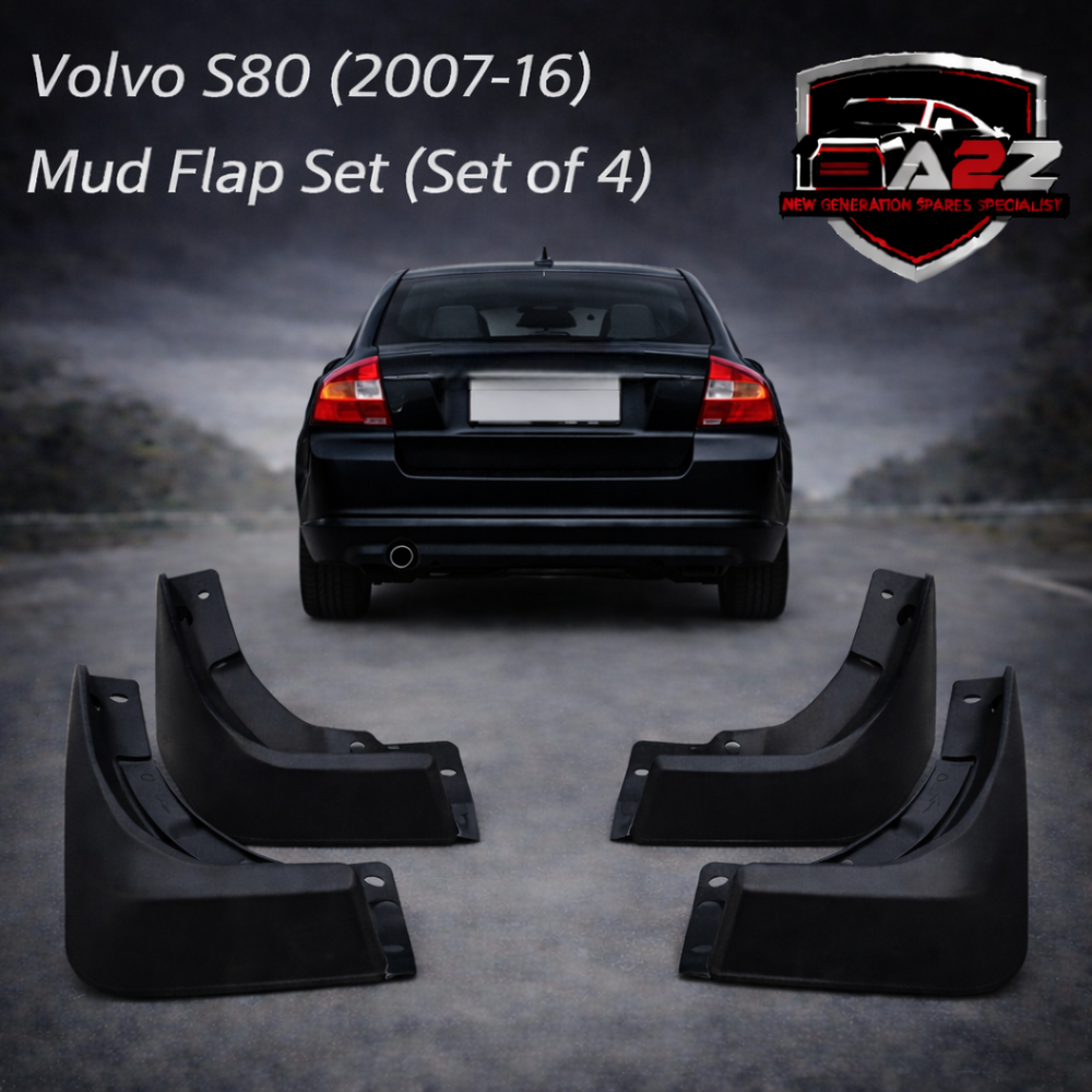 Front & Rear Wheel Mud Guard Flap (Set of 4) 30664836 30796914 Compatible With Volvo S80 (2007-16)