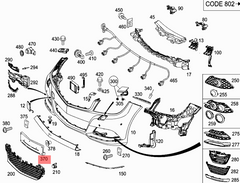Front Licence Plate Grill A2048170378 2048170378 Compatible With Mercedes Benz C CLASS W204 Tag No.306