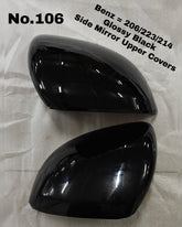 Side Mirror Upper Covers Glossy Black Right & Left Compatible With Mercedes Benz C-Class (W206), S-Class (W223) Tag No.106