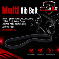 Multi Rib Belt 7PK1647 11287631824 Compatible With BMW 7 (F01, F02, F03, F04), 7 (G11, G12), 8 Gran Coupe, X5 (F15, F85), X5 (G05, F95), X6 (F16, F86) (CONTINENTAL)