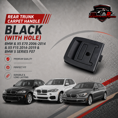 Rear Trunk Carpet Handle Black (With Hole) 51476958161 Compatible With BMW & X5 E70 2006-2014 & X5 F15 2014-2019 & BMW 5 Series F07