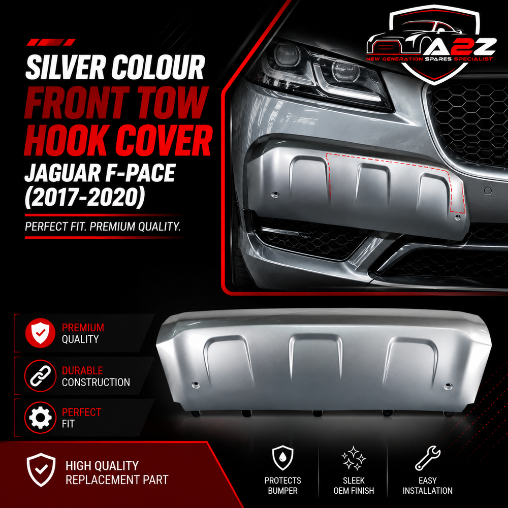 Silver Colour Front Tow Hook Cover T4A6251 Compatible With Jaguar F-pace (2017-2020) Tag No.811