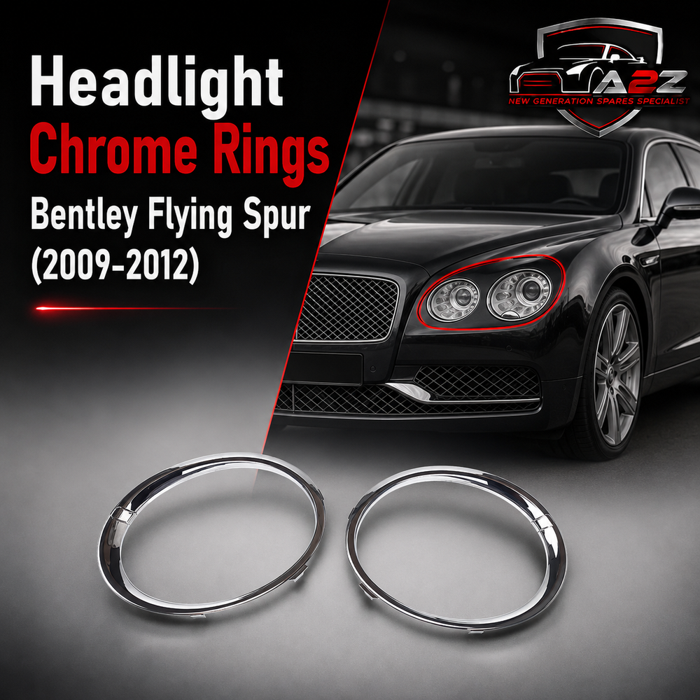Headlight Chrome Rings Front Left 3W5807764 & Front Right 3W5807765 & Middle Left 3W5807767 & Middle Right 3W5807768 Compatible With Bentley Flying Spur (2009-2012) Tag No.251