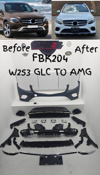 Front Bumper Kit Compatible With Mercedes Benz W253 GLC Upgrade To Mercedes Benz AMG (2016-2019) Tag No.FBK.204 (Shipping Cost Not Included In Price)