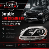 Complete Headlight Set Left 1668206961 & Right 1668207061 Compatible With Mercedes Benz W166 M-Class (2012–2015)