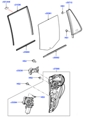 Rear Right Power Window Regulator Without Motor LR060138 Compatible with LAND ROVER FREELANDER 2 (L359) | LR2